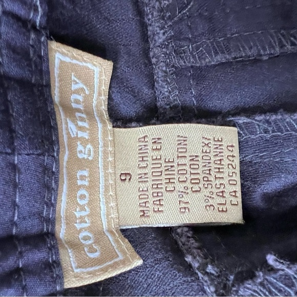 Cotton Ginny Navy Blue Pinstripe Cotton Trouser Pants Size 9 - Picture 8 of 10